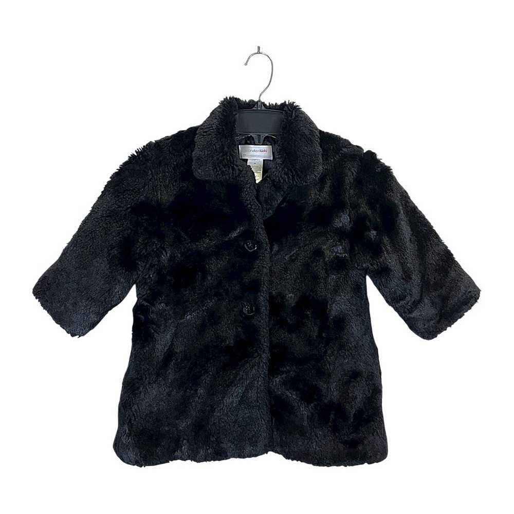 Wonderkids Black Faux Fur Kids Coat